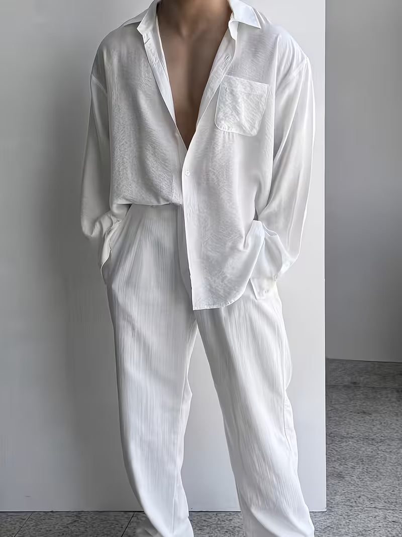 2-Piece Summer Casual Shirt & Pants Set