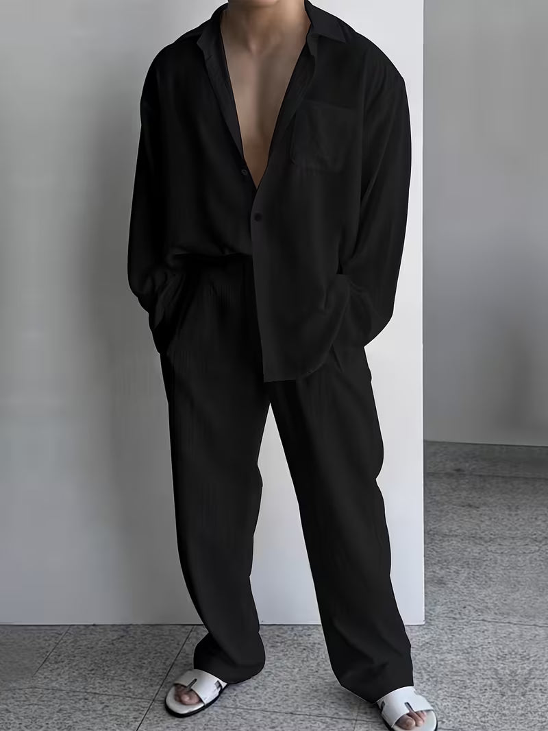 2-Piece Summer Casual Shirt & Pants Set