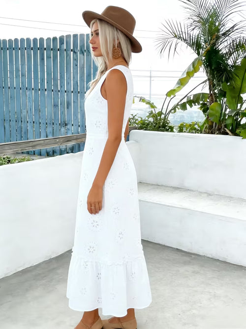 Elegant French Lace Boho Cami Maxi Dress