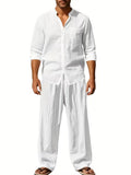 Men's Casual 2-Piece Long Sleeve Shirt & Pants Set