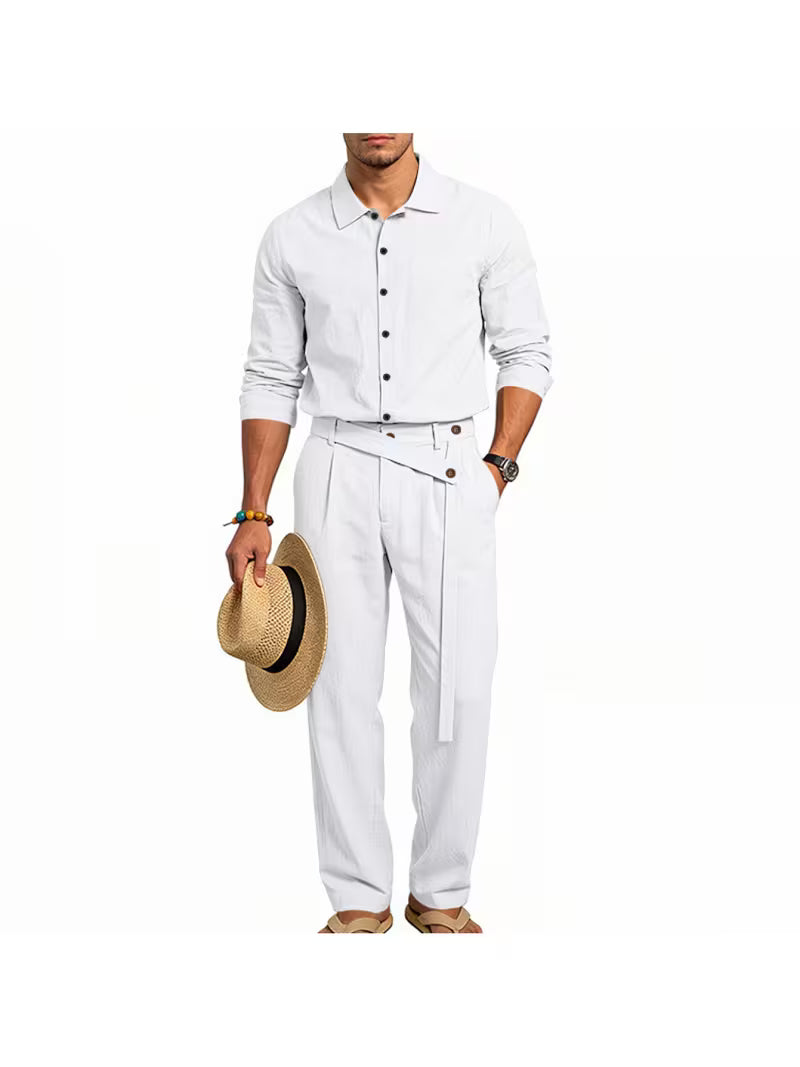 Men's Linen 2-Piece Shirt & Pants Summer Set