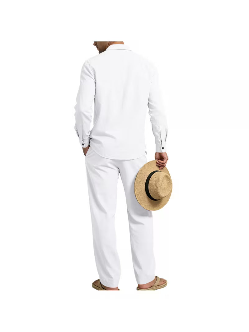 Men's Linen 2-Piece Shirt & Pants Summer Set