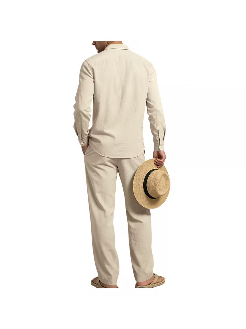 Men's Linen 2-Piece Shirt & Pants Summer Set