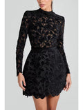 Women's Long Sleeve Zip Front Casual Party Dress