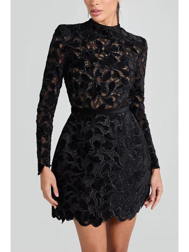 Women's Long Sleeve Zip Front Casual Party Dress