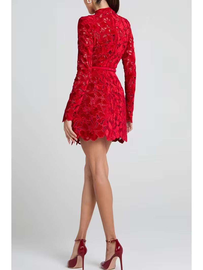 Women's Long Sleeve Zip Front Casual Party Dress