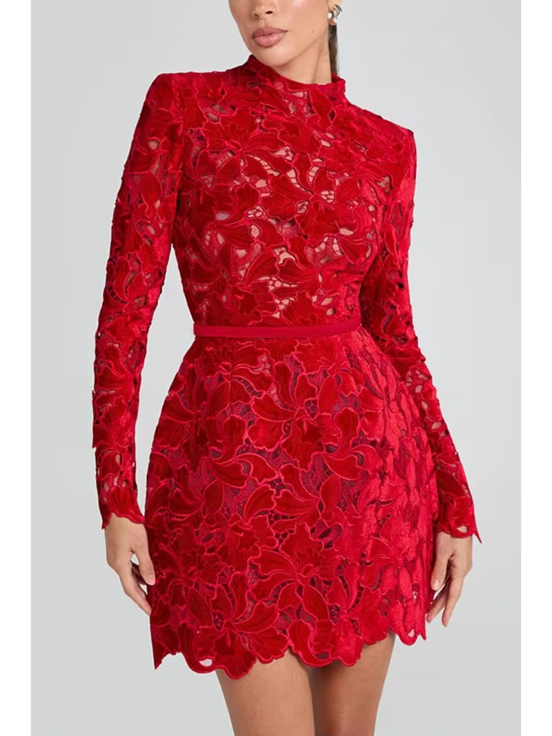 Women's Long Sleeve Zip Front Casual Party Dress