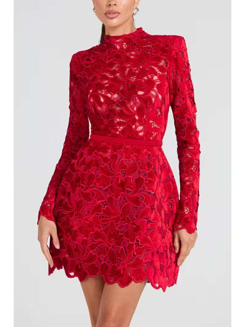 Women's Long Sleeve Zip Front Casual Party Dress