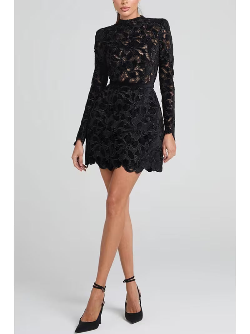 Women's Long Sleeve Zip Front Casual Party Dress