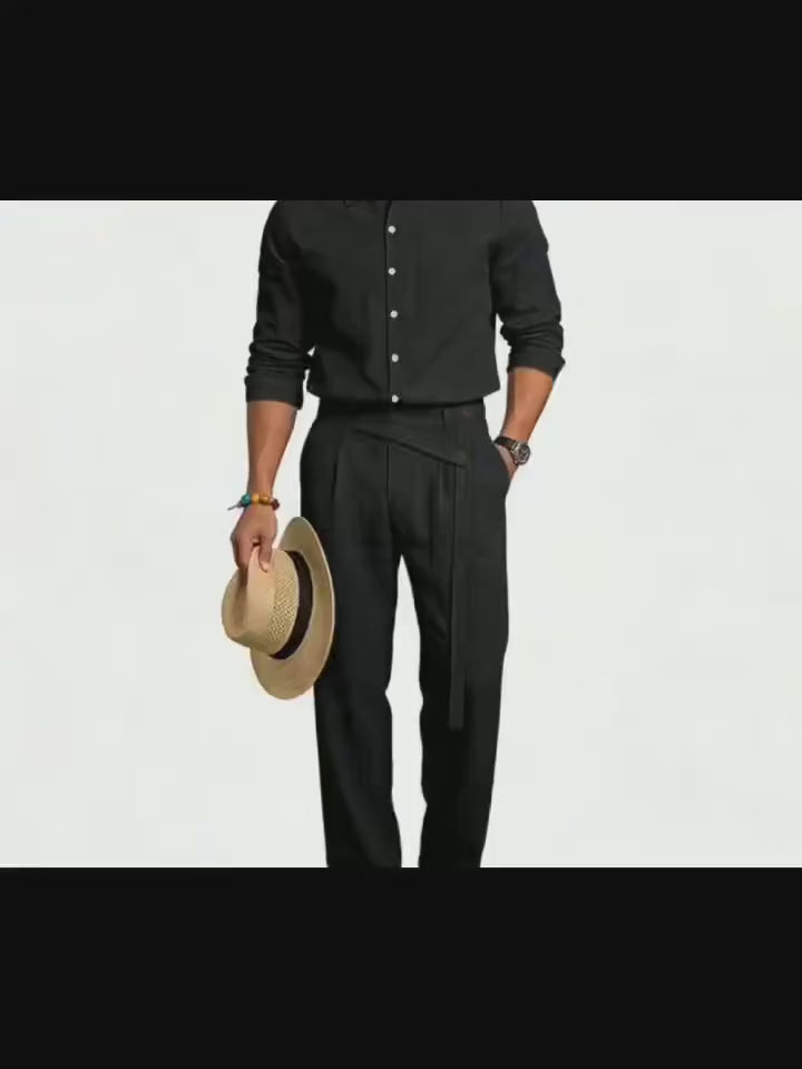 Men's Linen 2-Piece Shirt & Pants Summer Set